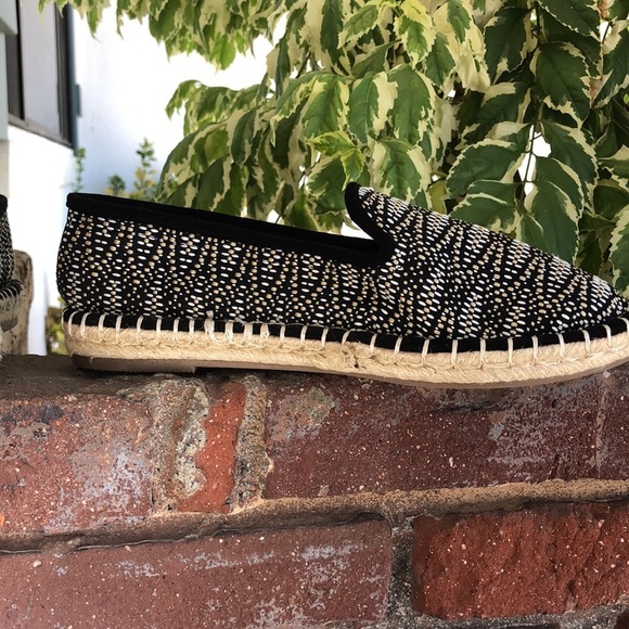 BLACK & WHITE WOVEN ESPADRILLE FLAT 7 1/2 NEW CARLY UNIVERSAL THREAD NWOT - Picture 5 of 11